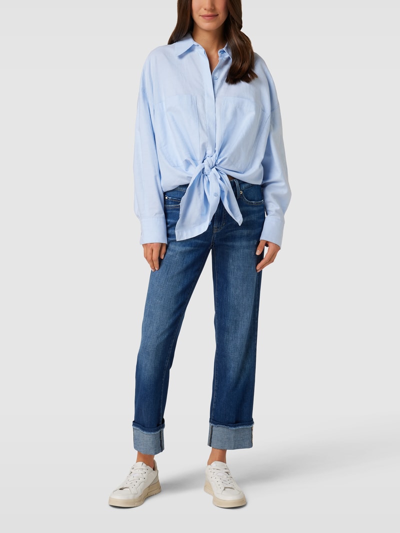Straight Fit Jeans mit Zierbesatz Modell 'Paris' in blau