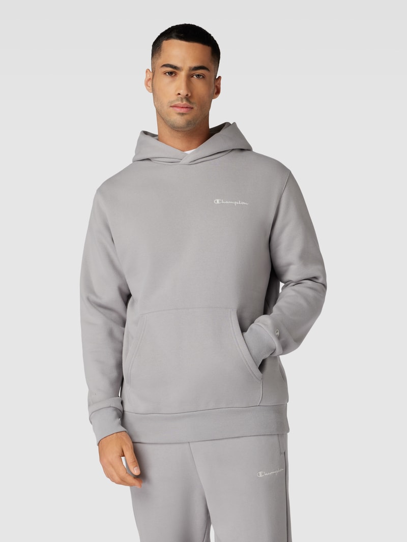 Oversized Hoodie mit Label-Detail in hellgrau