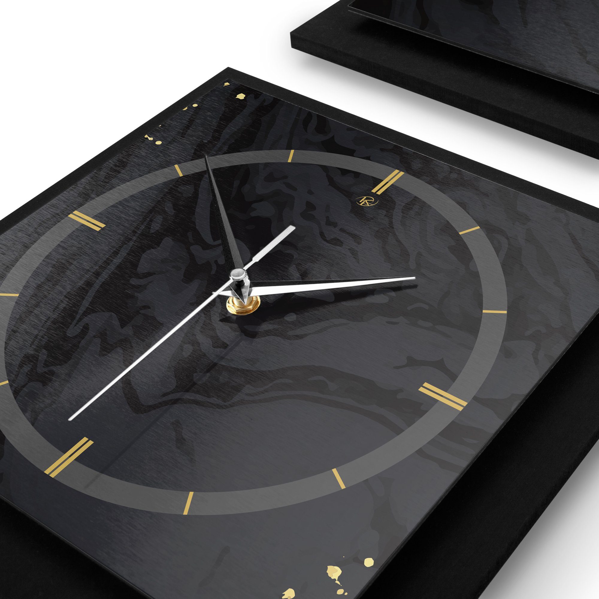 Kreative Feder Wanduhr Golden Paint (ohne Ticken; Funk- oder Quarzuhrwerk; elegant, außergewöhnlich, modern)