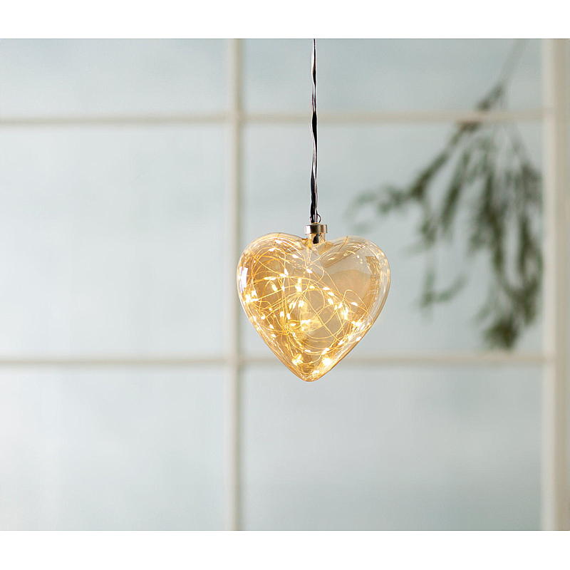Home Glasshjerte glasshjerte 17,5x19 cm 30 LED