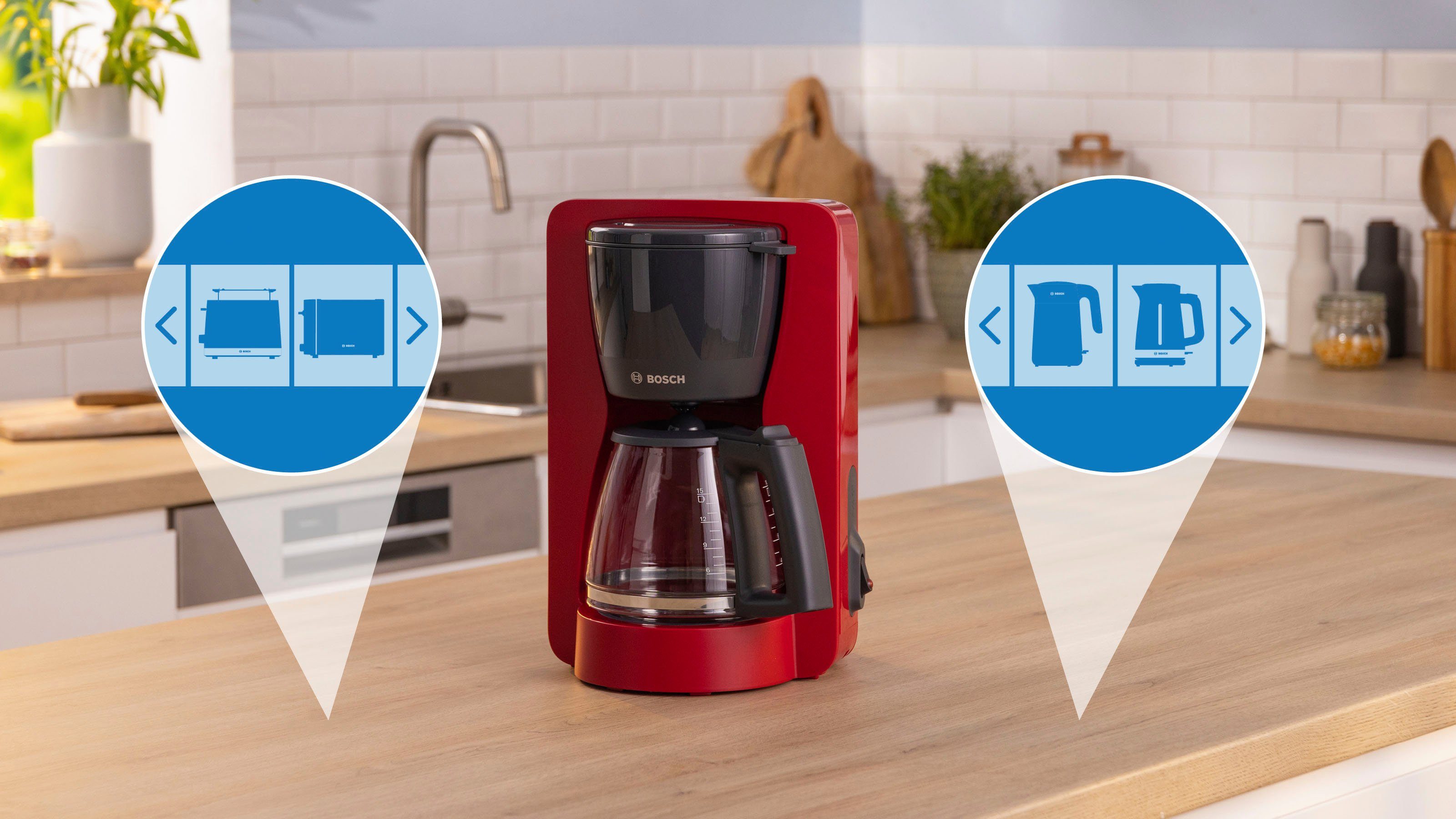 BOSCH Filterkaffeemaschine MyMoment TKA2M114, 1,25l Kaffeekanne, Papierfilter 1x4, für 10-15 Tassen, Glaskanne, 40min Warmhaltefunktion, 1200 W