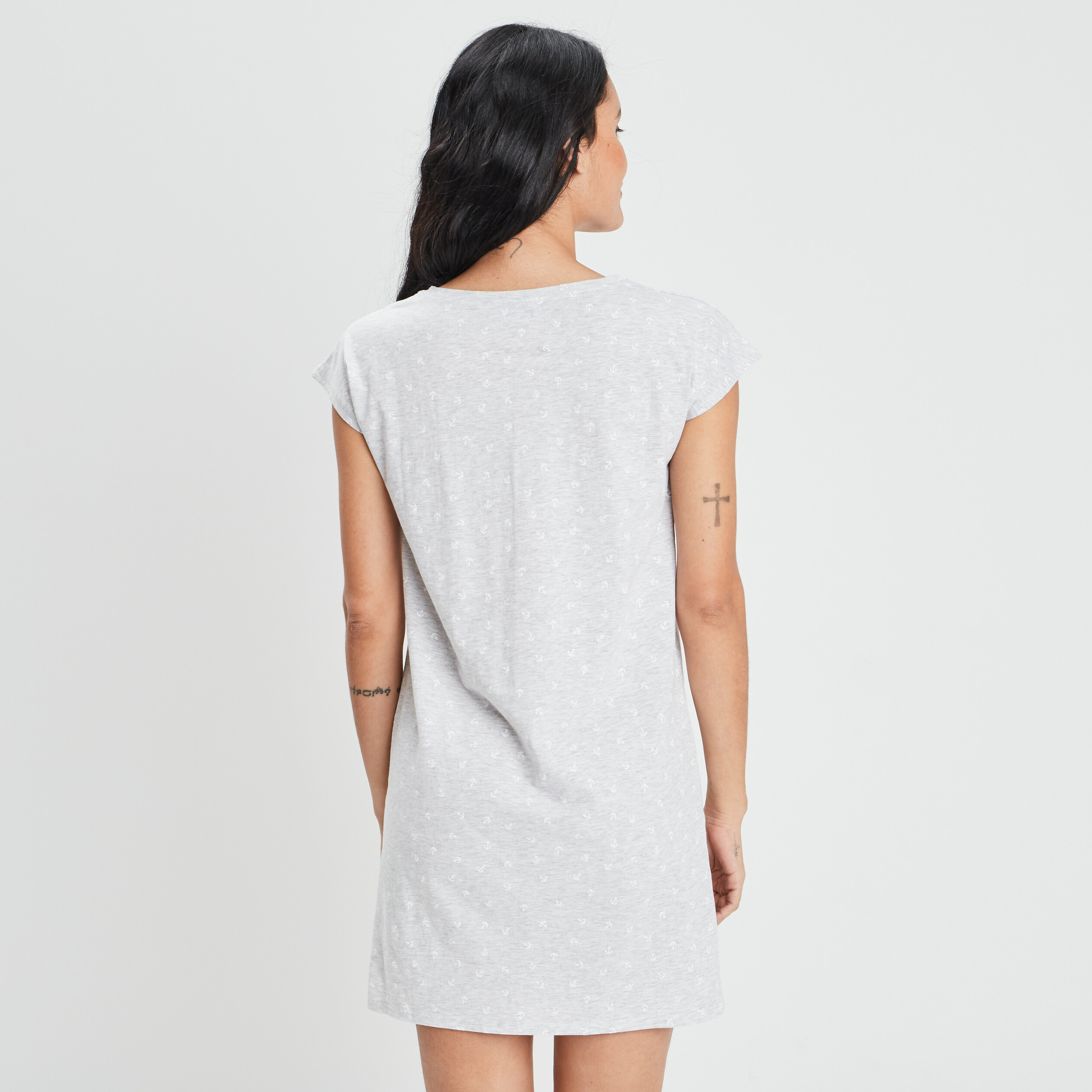 Chemise de nuit gris clair femme | La Halle