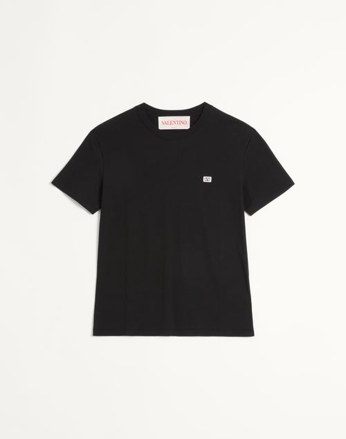 T-shirt en coton avec écusson logo V