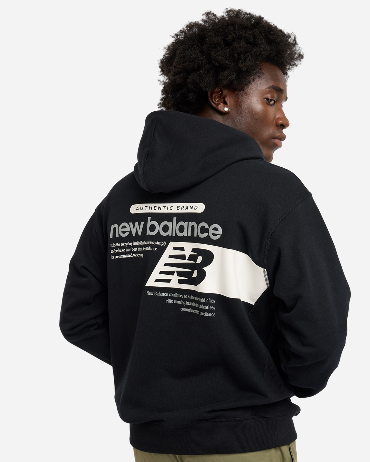 Felpa New Balance Relaxed Gfx Back Big Logo M MT43561BK