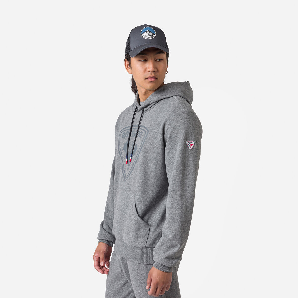 Herrensweatshirt mit Kapuze und Logo