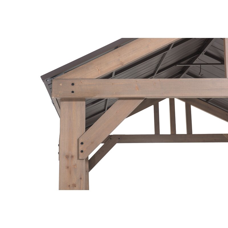 Sunjoy 14 Ft. W x 12 Ft. D Cedar Solid Wood Patio Gazebo