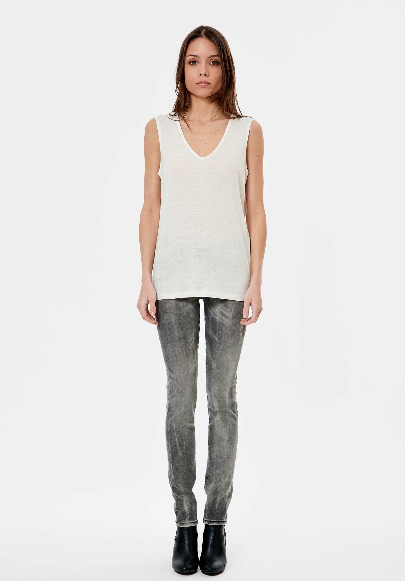 LOANA  Débardeur blanc femme