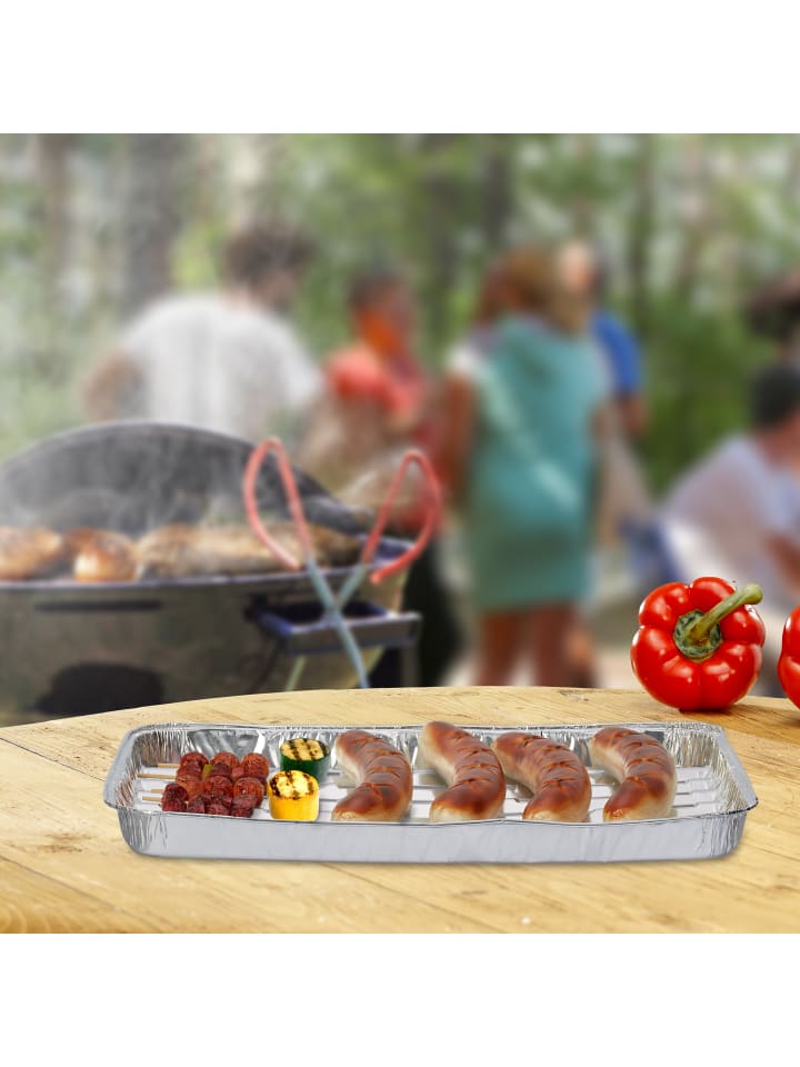 relaxdays 25 x Grillschale in Silber - (B)34 x (T)22 cm günstig kaufen onesize