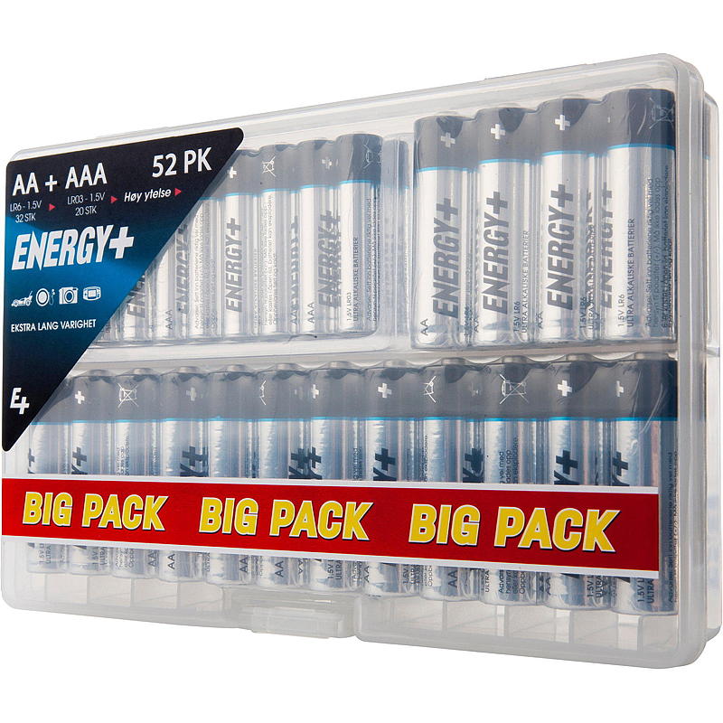 Energy Batteri AA/AAA 52-pk, Power Energy