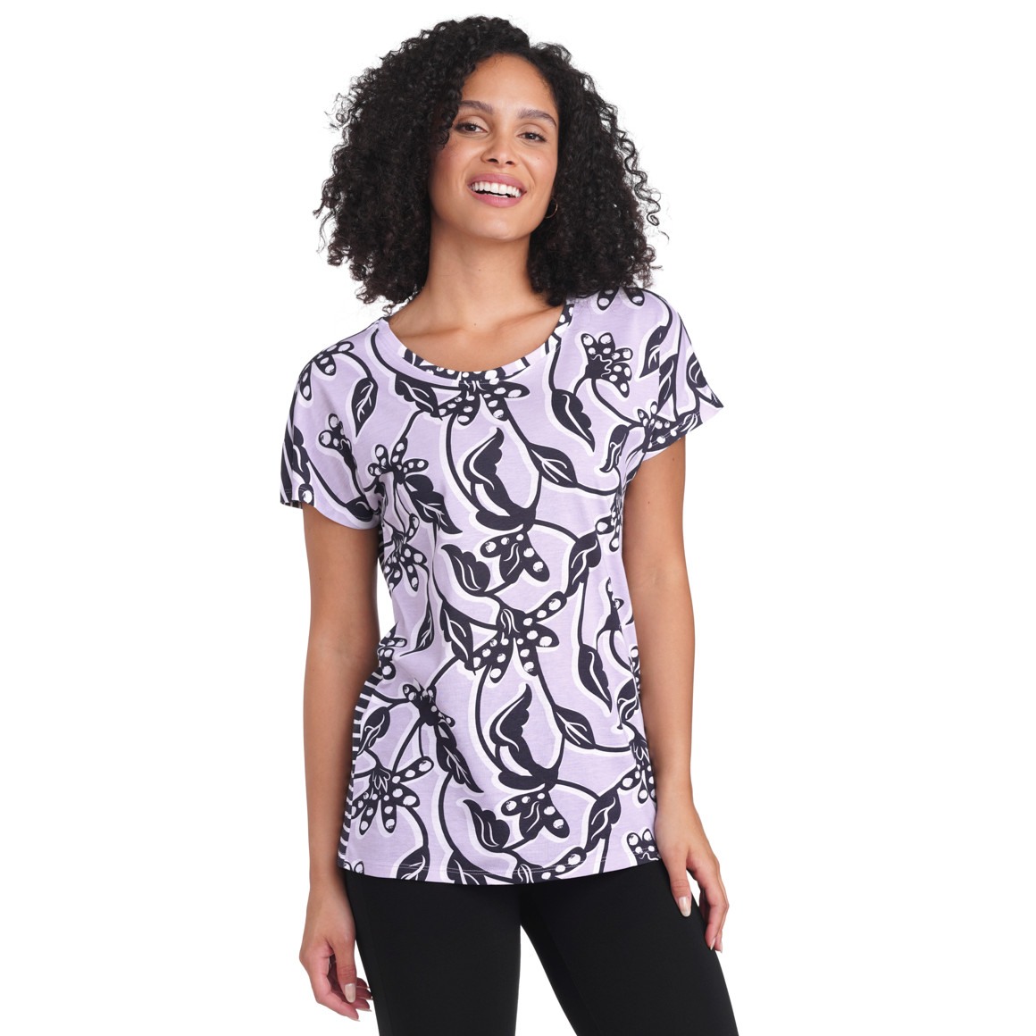Damen Schlafshirt mit Muster-Mix