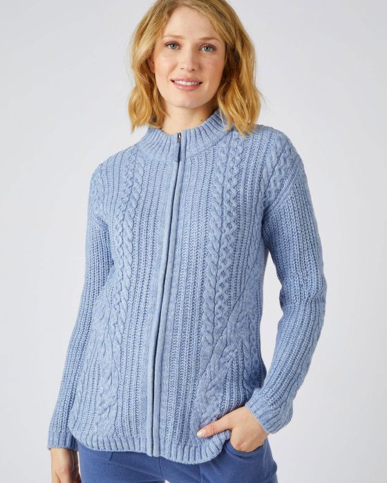 Cardigan en maille perlée et torsadée Thermolactyl