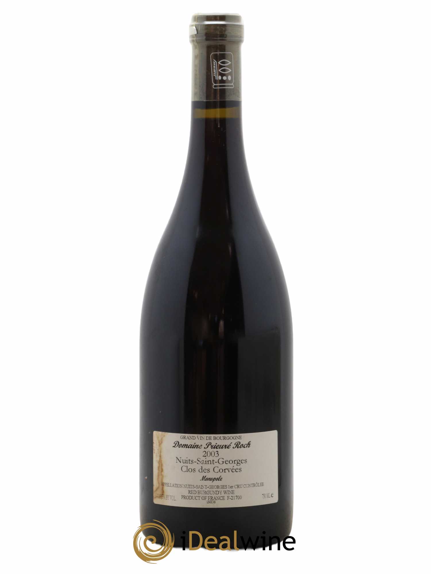 Nuits Saint-Georges 1er Cru Le Clos des Corvées Prieuré Roch  2003 - Lot de 1 Bouteille