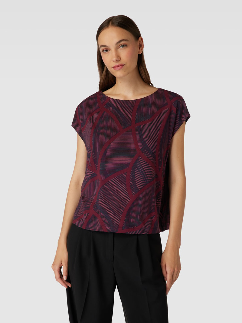 Blusenshirt mit Allover-Muster in bordeaux rot