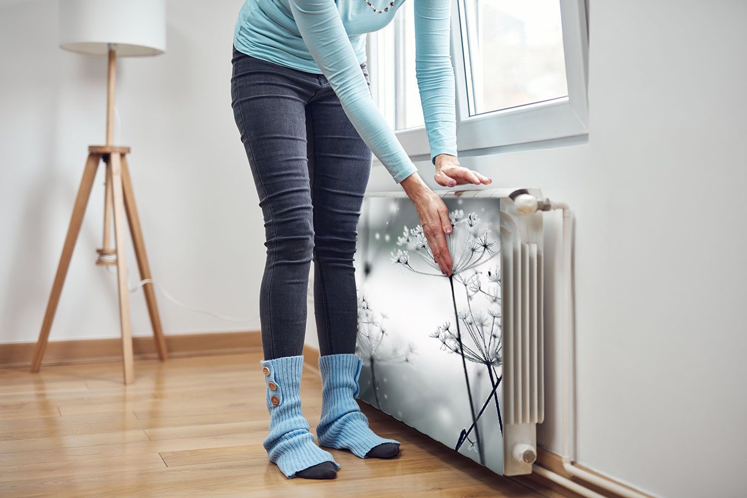 Decorwelt Heizungsverkleidung Magnet Heizkörperverkleidung Abdeckmatte Deko Heizung Abdeckung Grau
