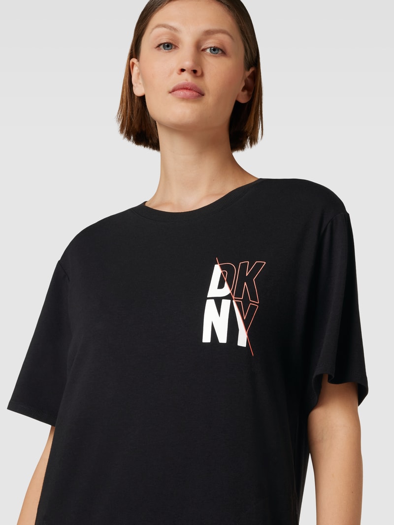 Nachthemd mit Logo-Print in schwarz