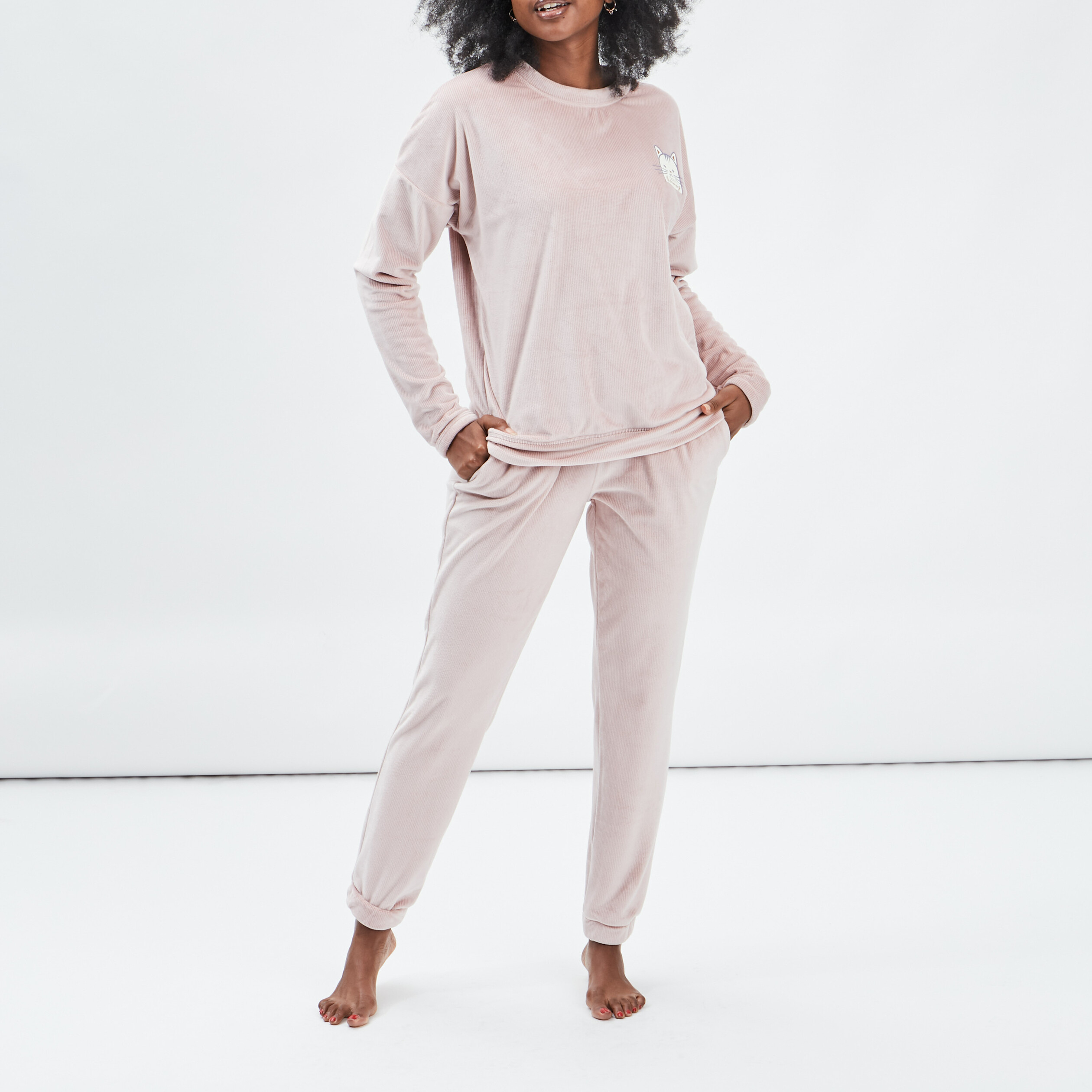 Ensemble pyjama 2 pièces rose femme | La Halle