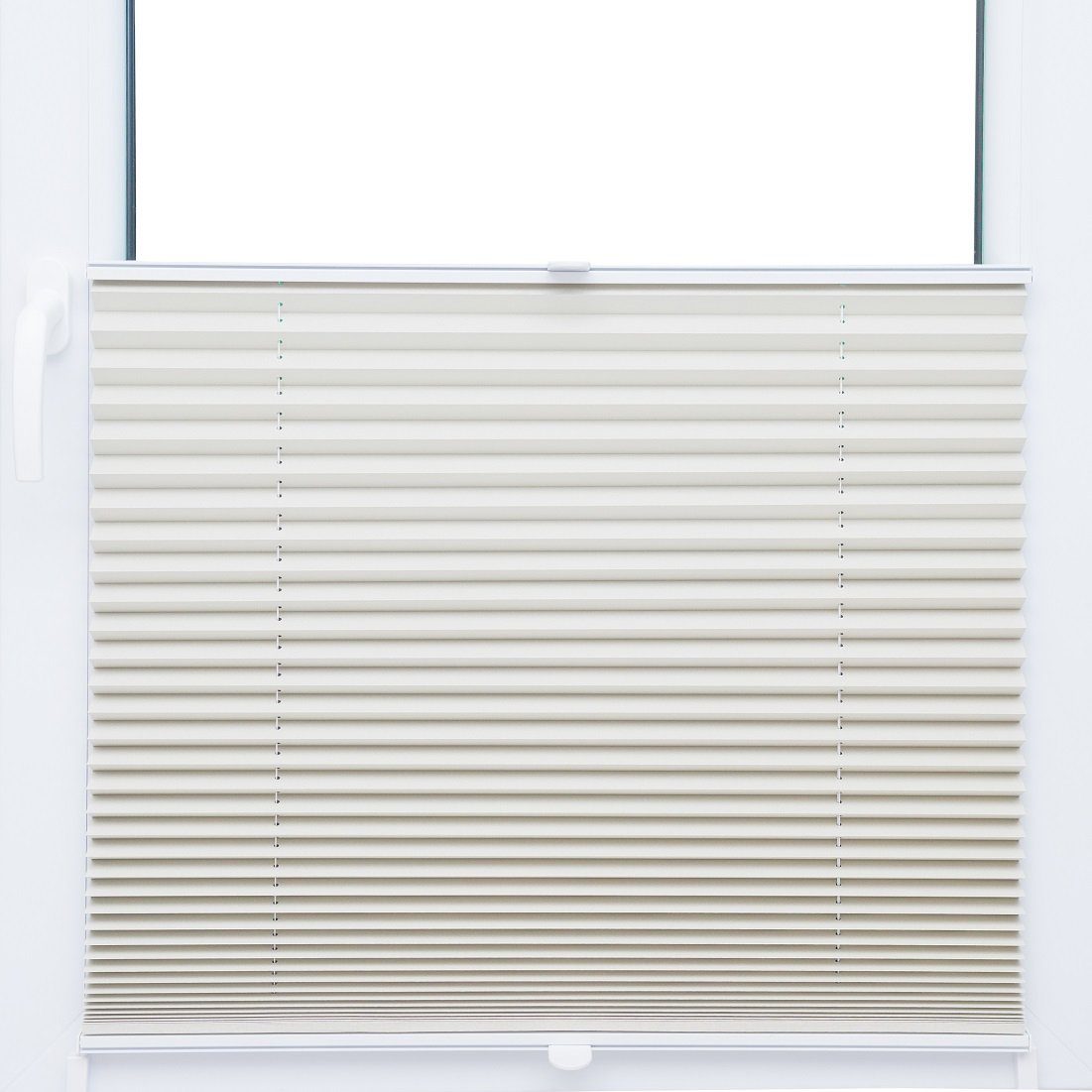 Plissee Black Out Plissee 125x150 cm beige silber metallic 100% Verdunkelnd, KS Handel 24