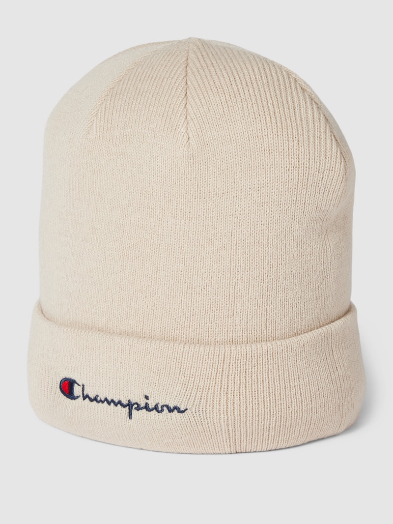 Beanie mit Label-Stitching in beige