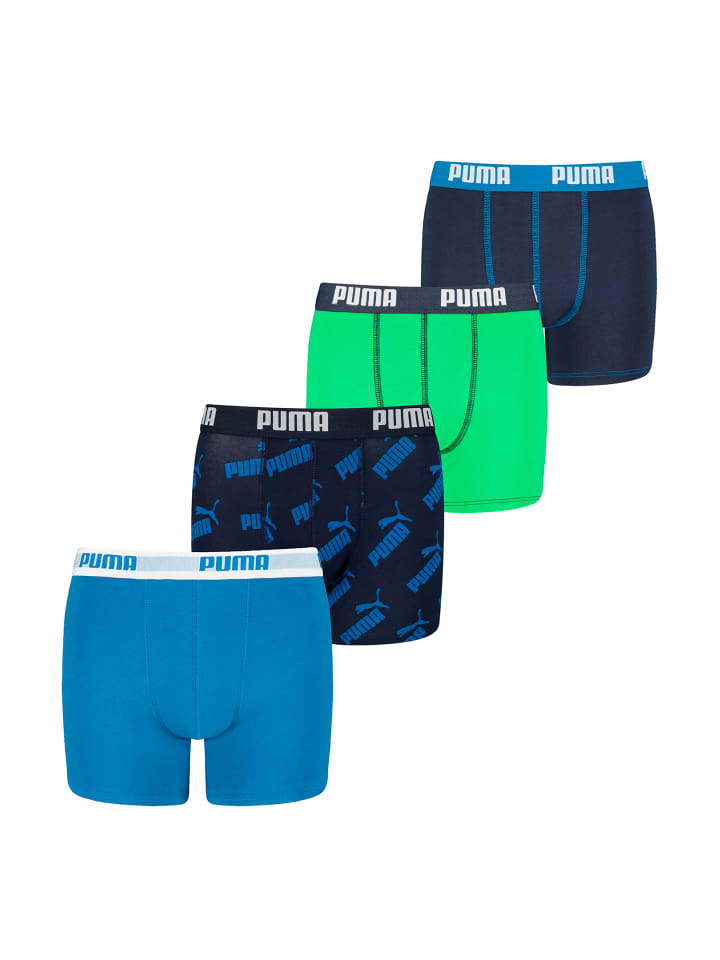 Puma Boxershorts BOYS BASIC BOXER AOP 4P ECOM in Blue Combo günstig kaufen