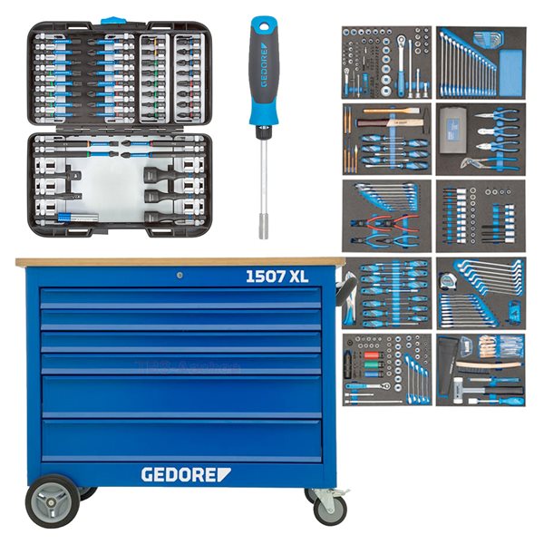 Gedore 3100065 1507 XLTS-308 Mobile workbench 6 drawers 308-Piece