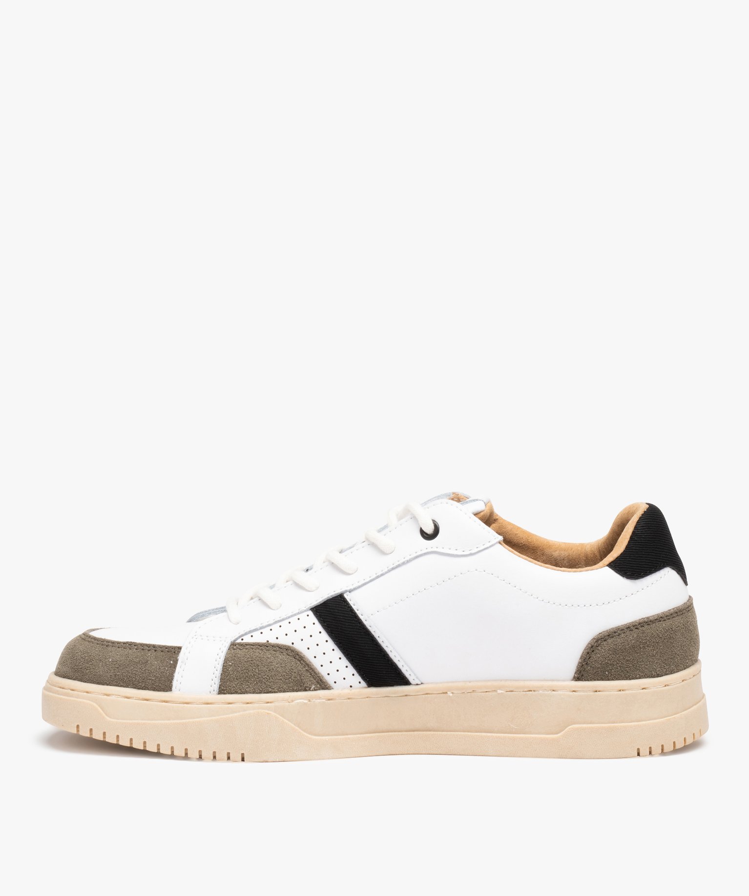 Baskets homme multicolores avec dessus en cuir - Alma Planète blanc | GEMO