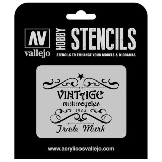 Vallejo Hobby Stencils: Vintage Motorcycles Sign Markings