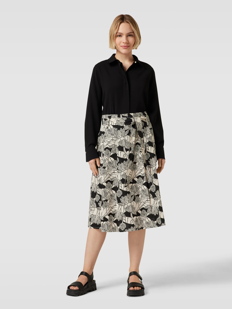 Midirock mit Allover-Print in beige