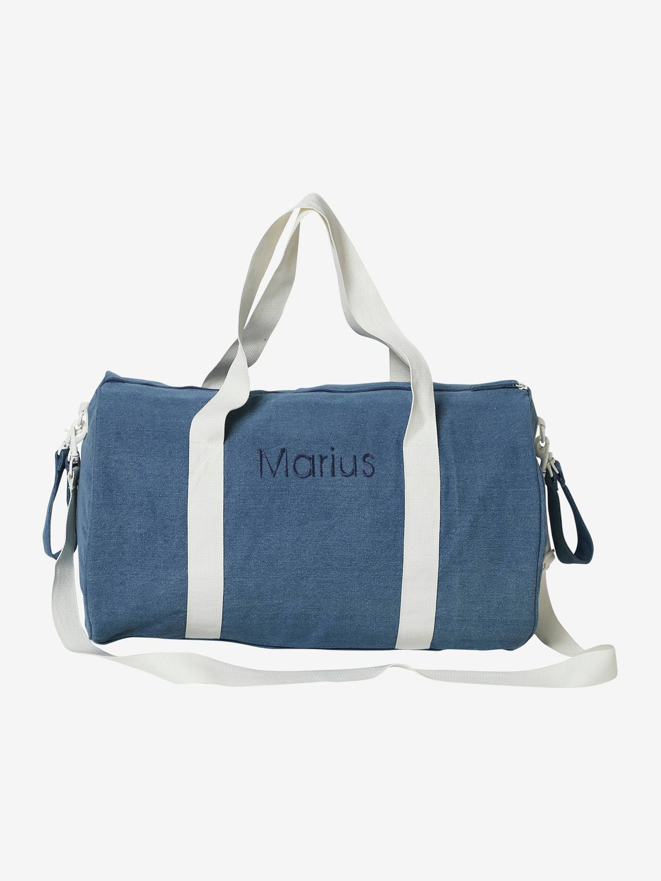 Vertbaudet Denim-Wickeltasche BABY ROLL, personalisierbar - gebleicht