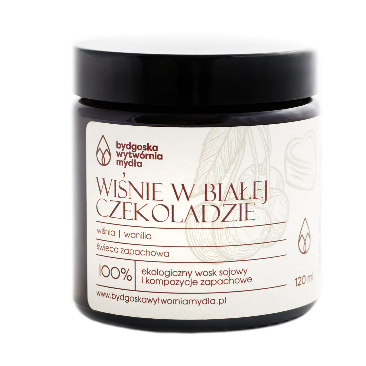 Bydgoščiaus muilo fabriko žvakė „Vyšnios baltajame šokolade“, 120 ml