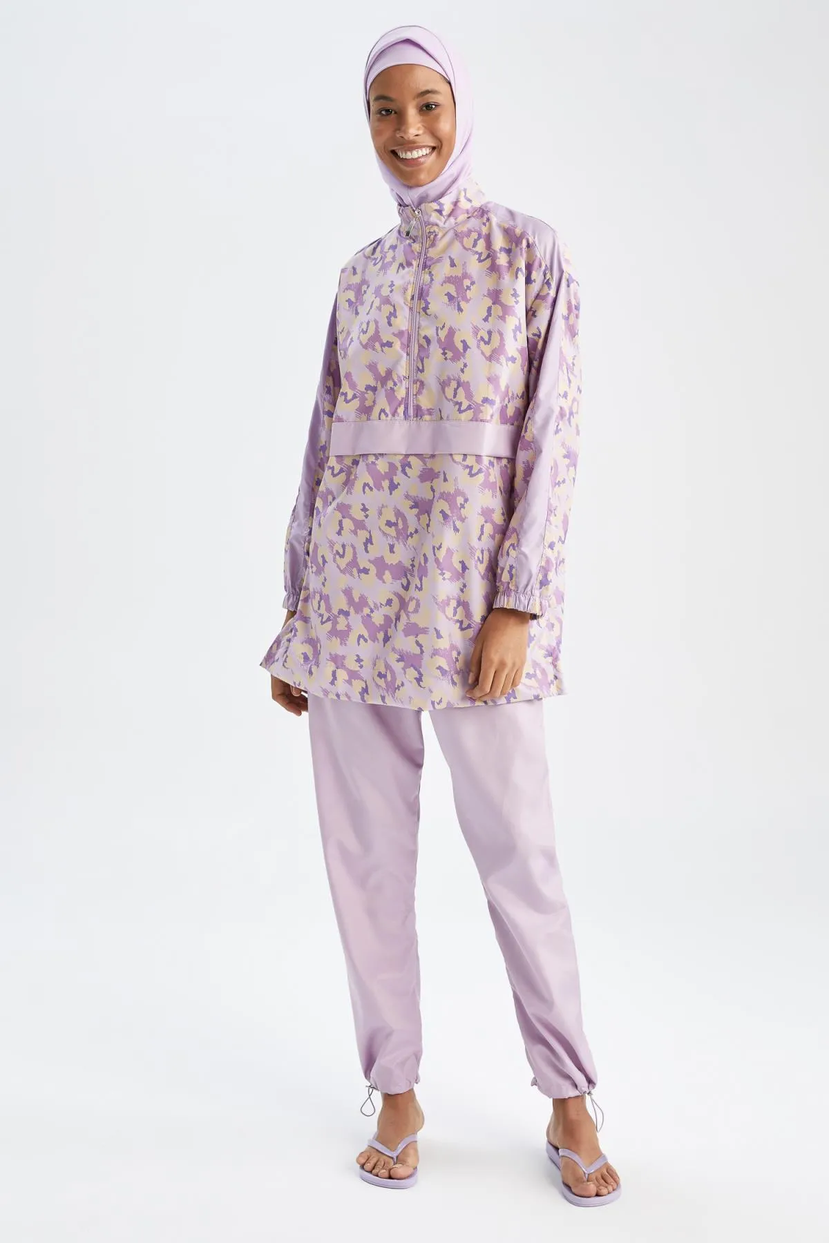 DeFacto  Relax Fit gemusterter Hijab-Badeanzug X0534az22sm