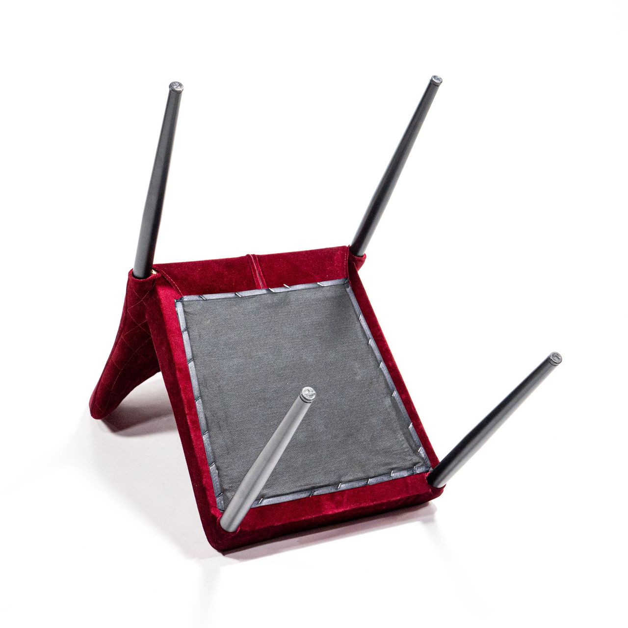 VEBA Louis Stapelstuhl Bordeaux, Velours gepolstert, feuerhemmend, 49x57,5x81,5cm (BxTxH), 52004