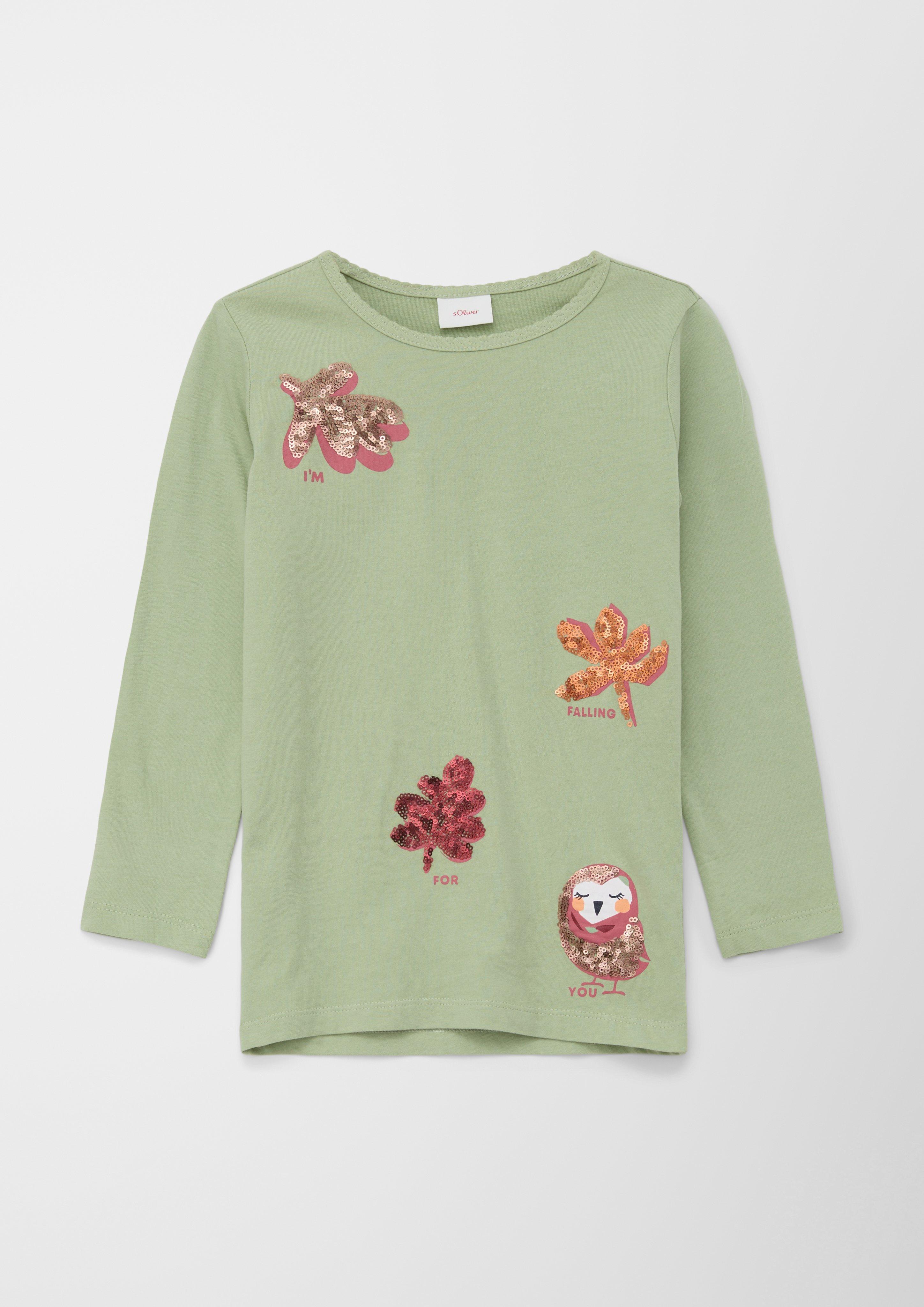 Longsleeve mit Pailettenbesatz  2119684-7360
