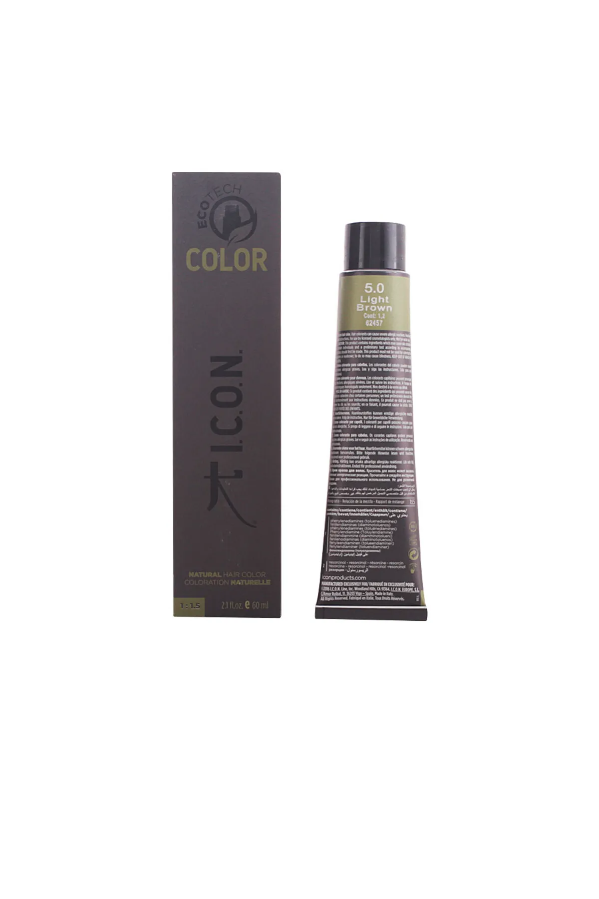 I.c.o.n.  Ecotech Color Natürliche Farbe Nr. 5.0 Hellbraun, 60 ml