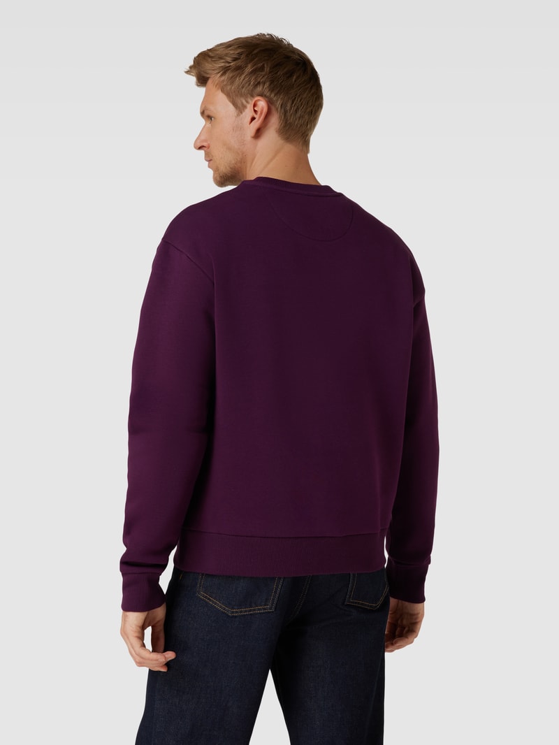 Sweatshirt mit Label-Print in aubergine