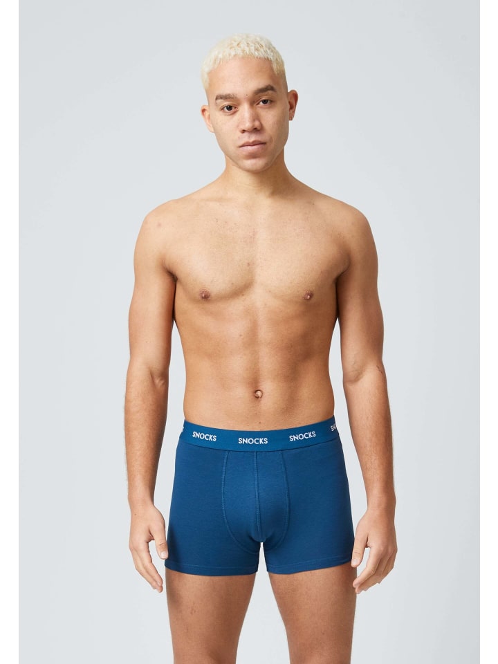 SNOCKS Boxershorts aus Bio-Baumwolle 6 Stück in Blaue Streifen günstig kaufen