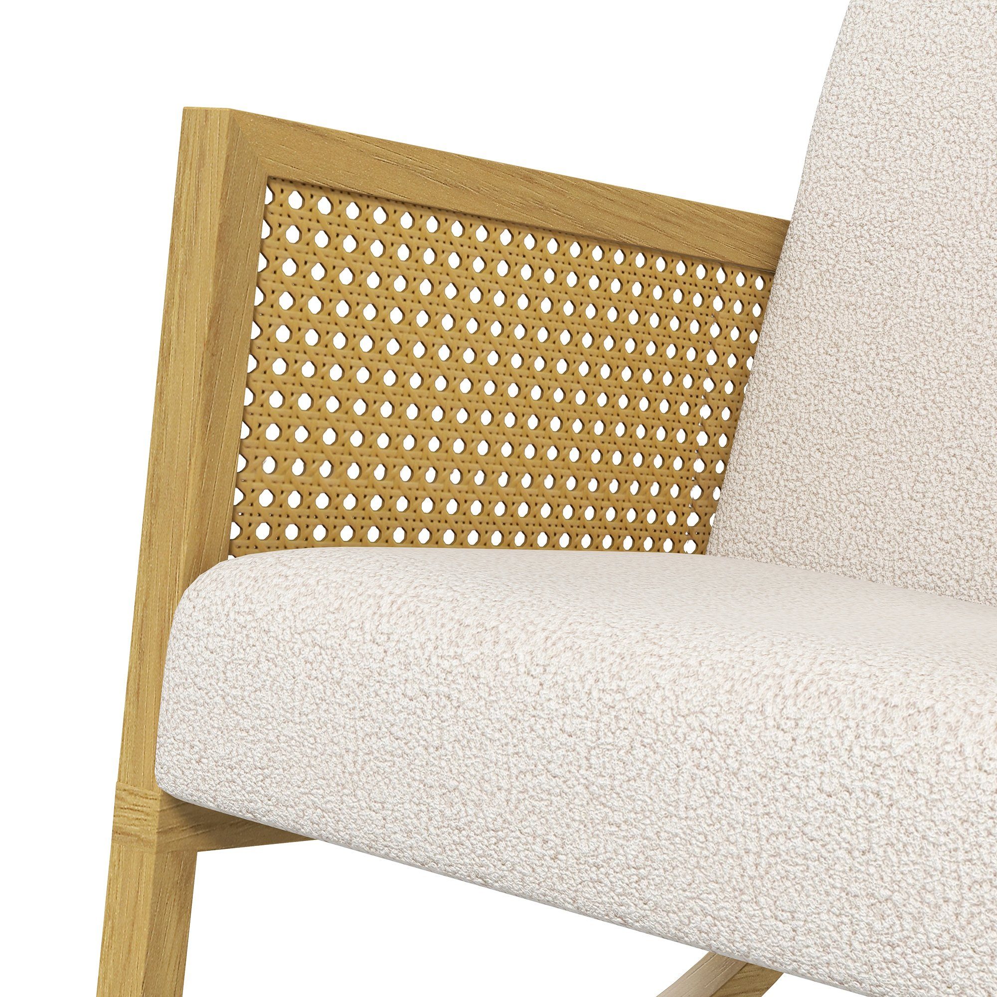 HOMCOM Schaukelstuhl Relaxsessel mit weicher Polsterung (Schwingsessel, 1 St), mit Kaschmir-Optik, Hellgrau