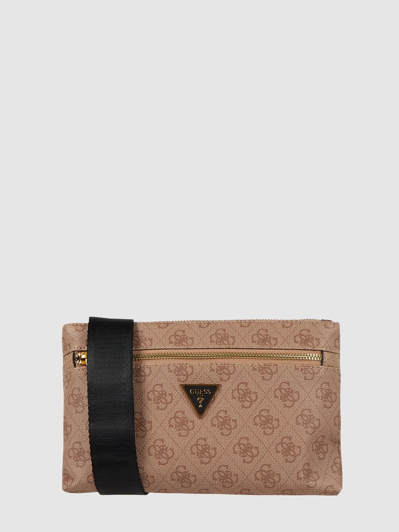 Umhängetasche mit Logo-Muster in beige