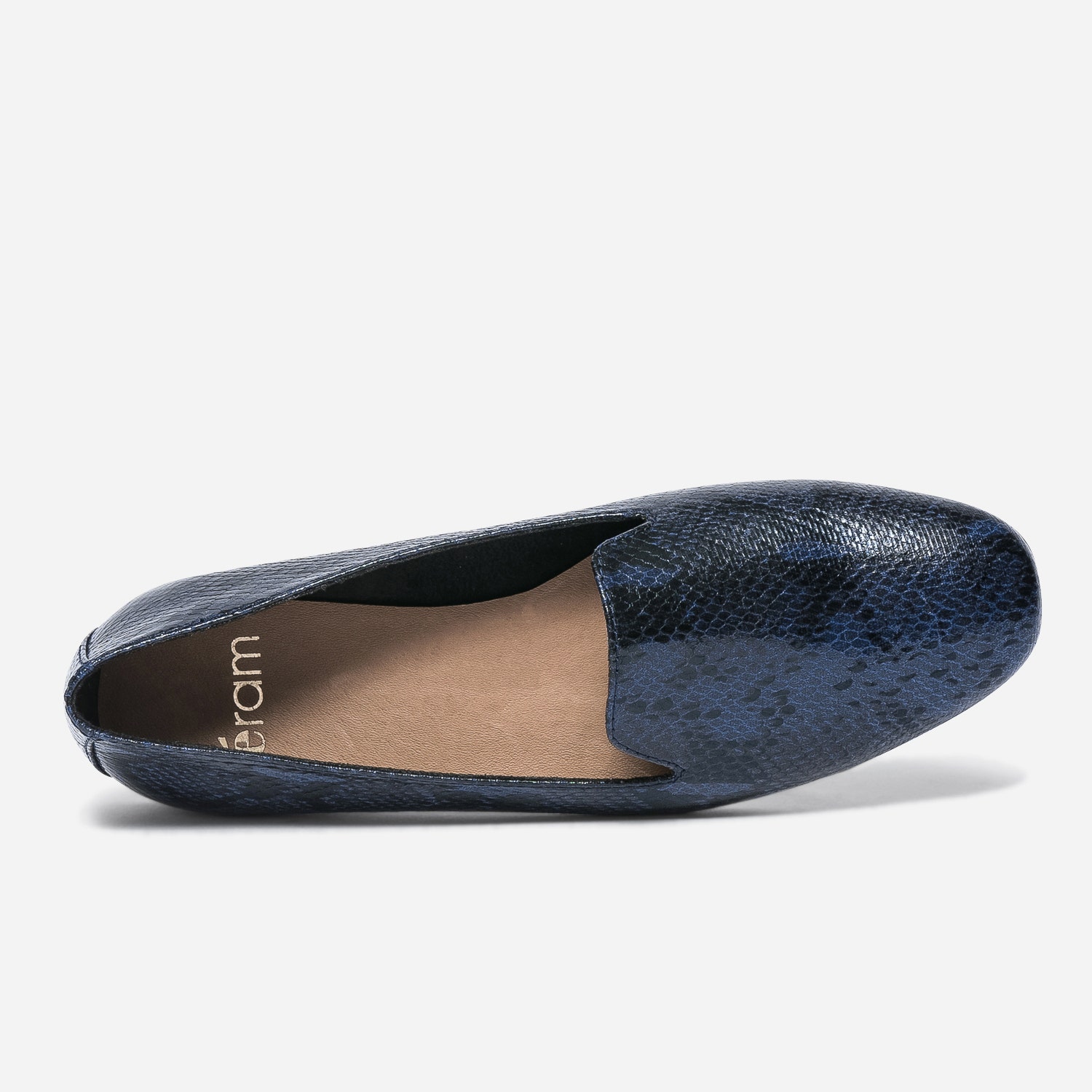 Slipper bleu foncé effet python