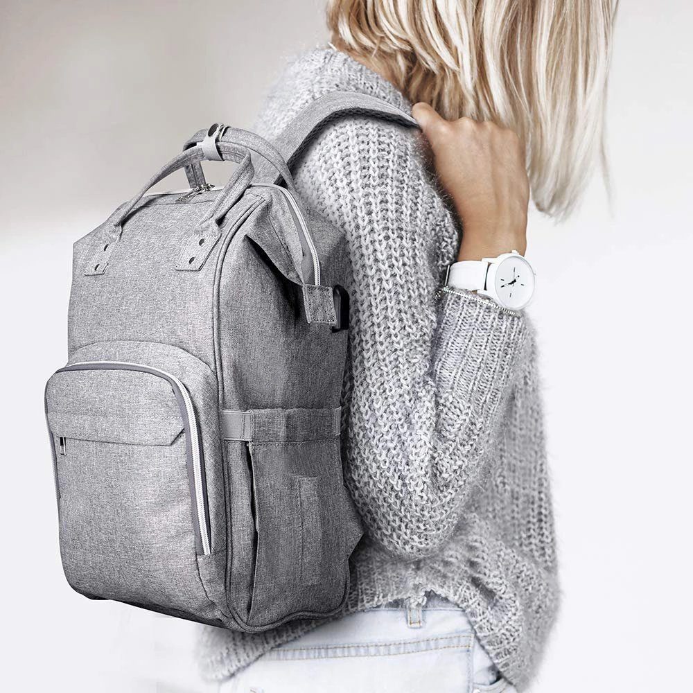 JAN MAX Wickelrucksack Baby Wickeltasche, Windeltasche, mit Wickelunterlage und USB Port für Damen und Herren