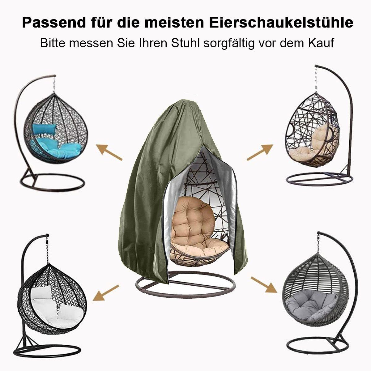 ZmdecQna Hollywoodschaukelersatzdach Hängesessel Abdeckung Outdoor Wasserdicht Antistaub mit Reißverschluss