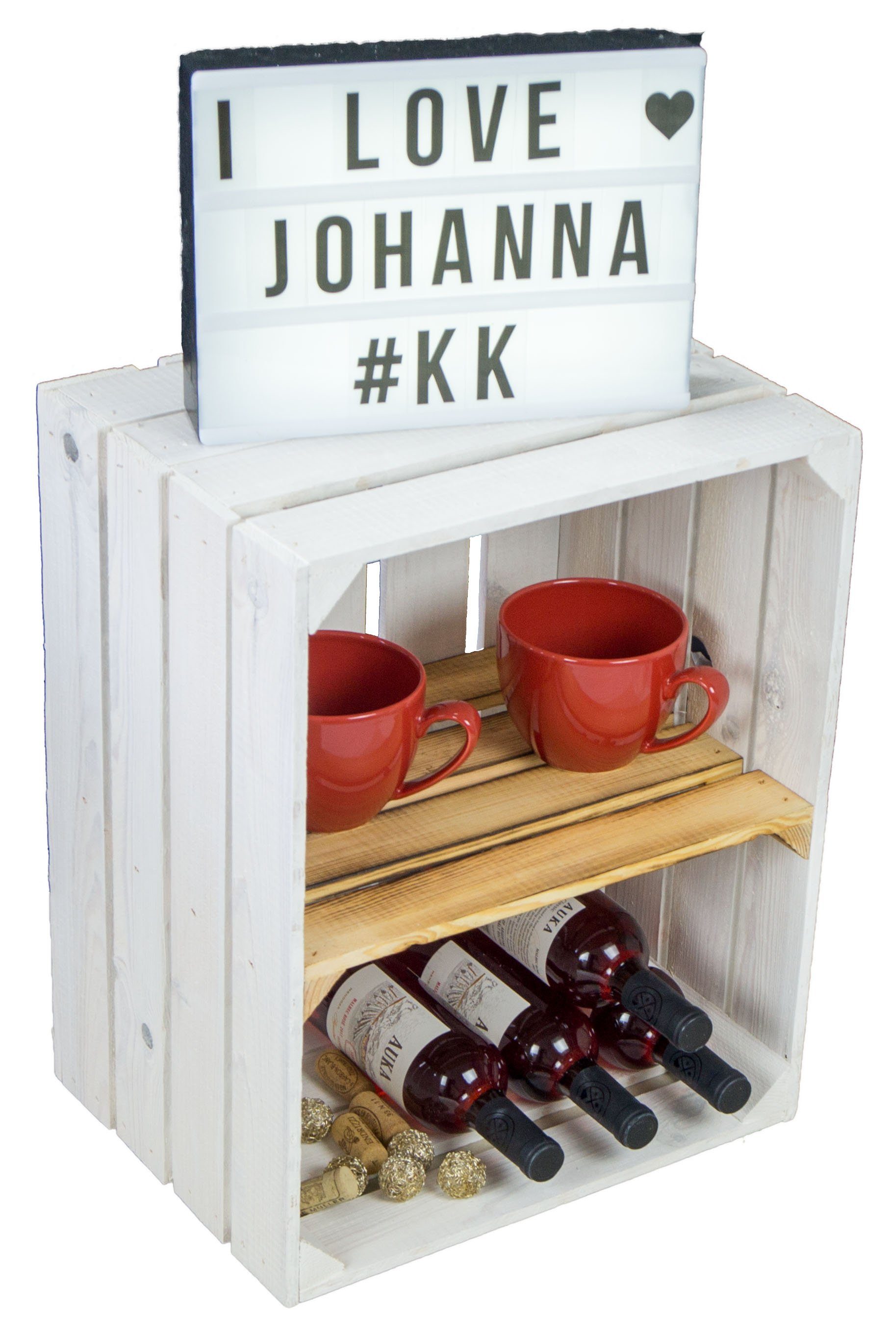 Kistenkolli Altes Land Allzweckkiste 4er set Holzkisten Couchtisch Schuhregal Wohnwand Kistenregal Weinkist