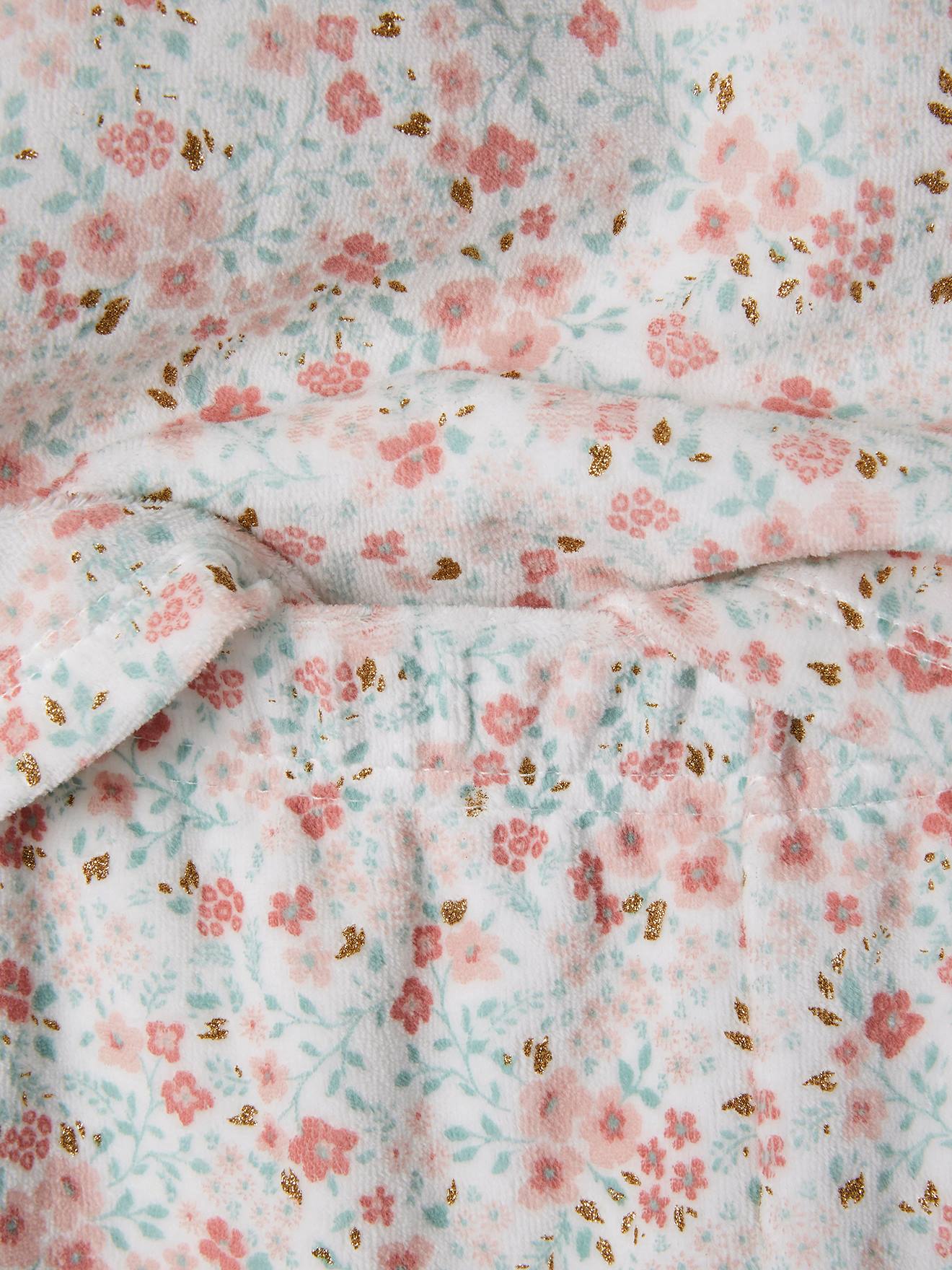 Lot de 2 pyjamas fille fleuris en velours beige