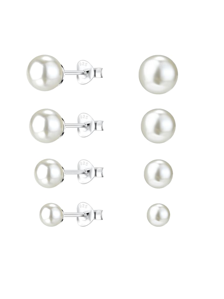 Alexander York Ohrringe, Ohrstecker-Set PERLE in 925 Sterling Silber, 4-tlg. günstig kaufen onesize