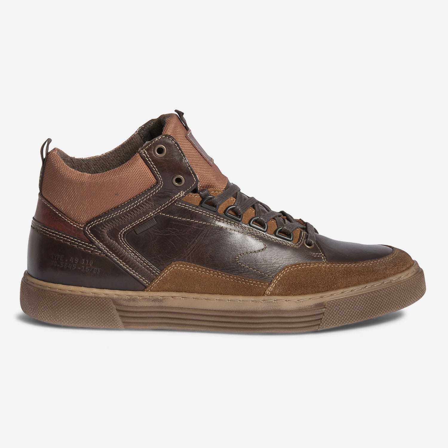 Basket marron et cognac multi matières