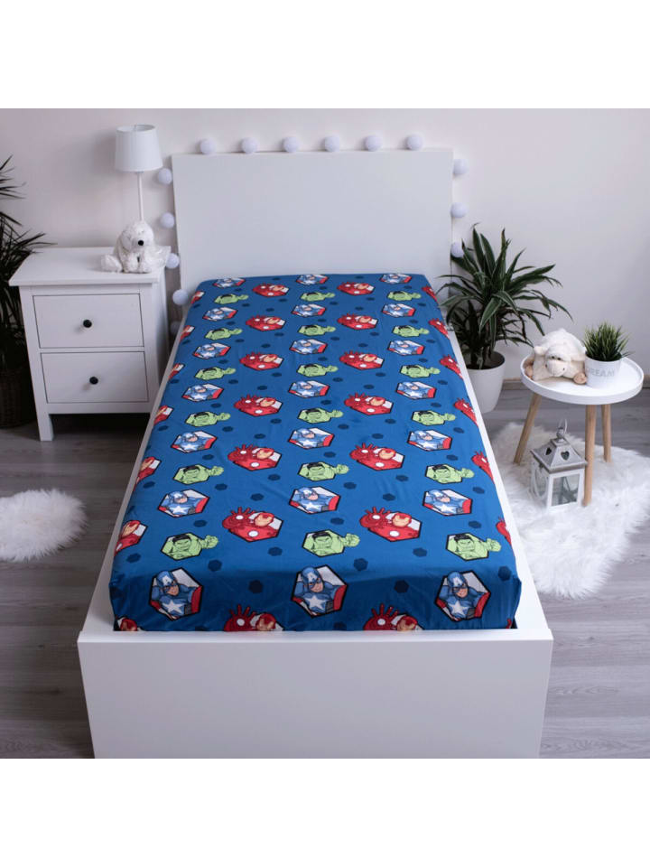 Avengers Spannbetttuch Weiches Betttuch 200 x 90 cm für Kinderzimmer in Blau günstig kaufen 200 cm