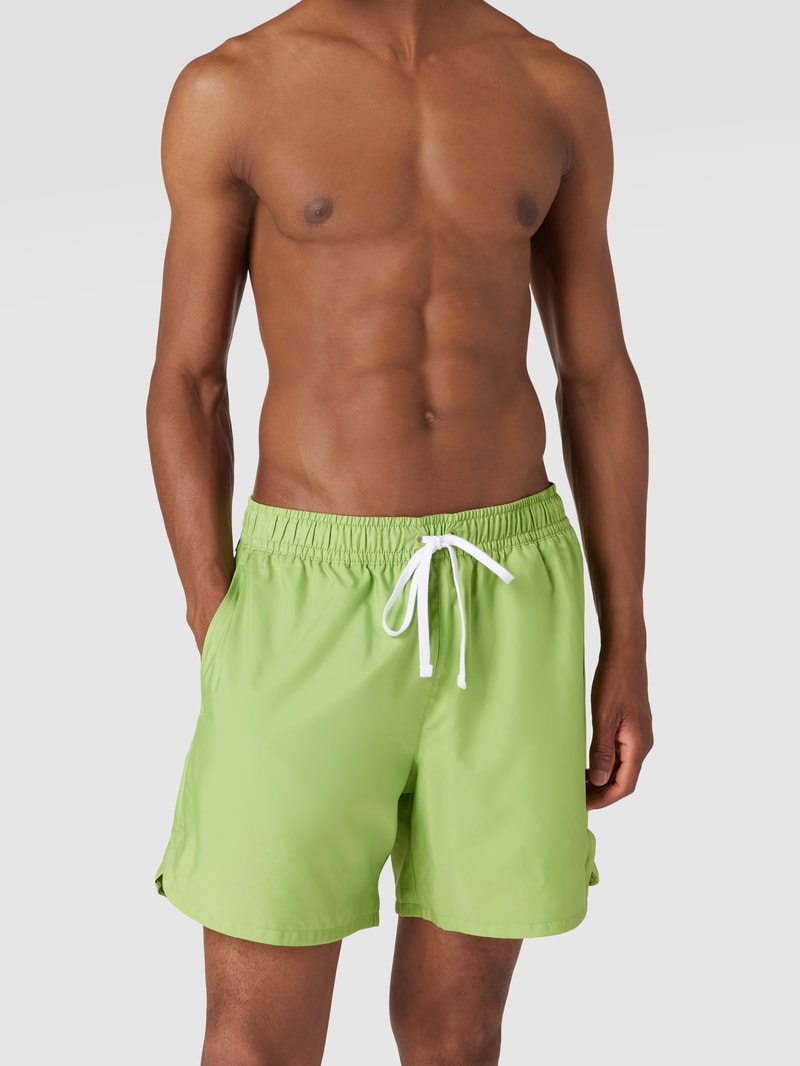 Shorts mit Label-Print in hellgrün