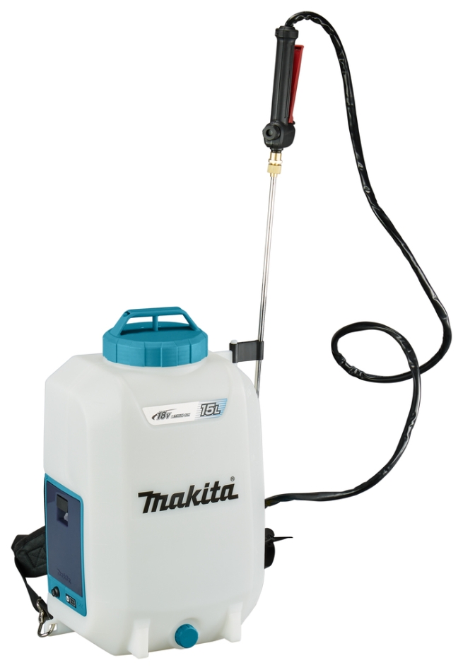 Idropulitrice a zaino senza fili Makita DUS158Z da 15 litri, 18 Volt (batterie e caricabatterie esclusi).