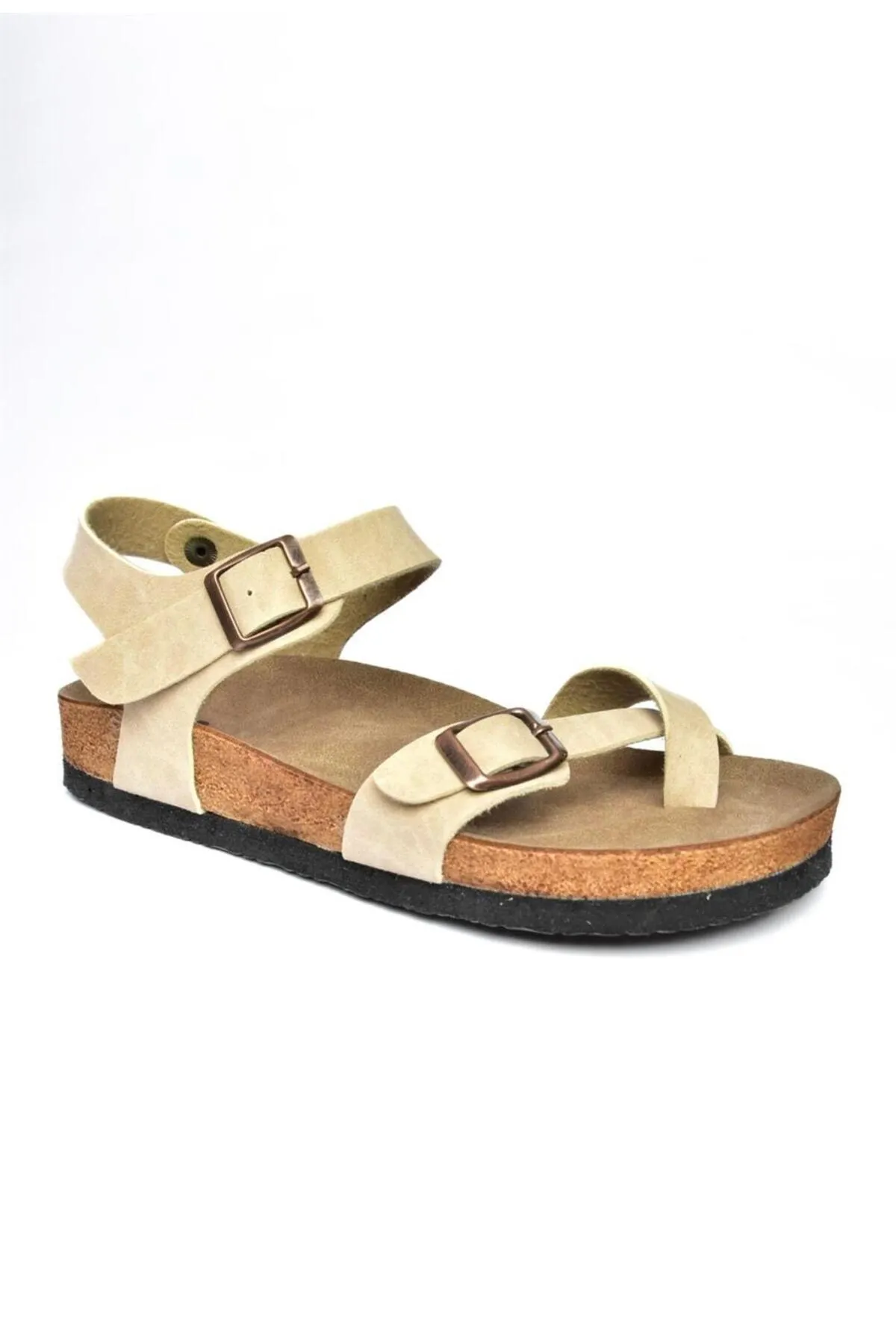 Fox Shoes  Damensandalen aus beigem Wildleder H777786002