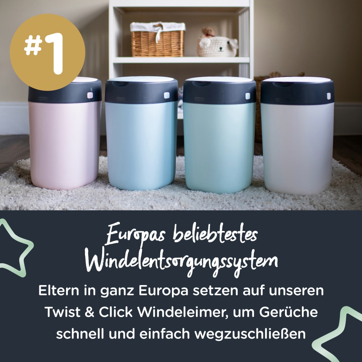 Nachfüllkassetten für Windeleimer Twist & Click und Sangenic Tec, 6 St