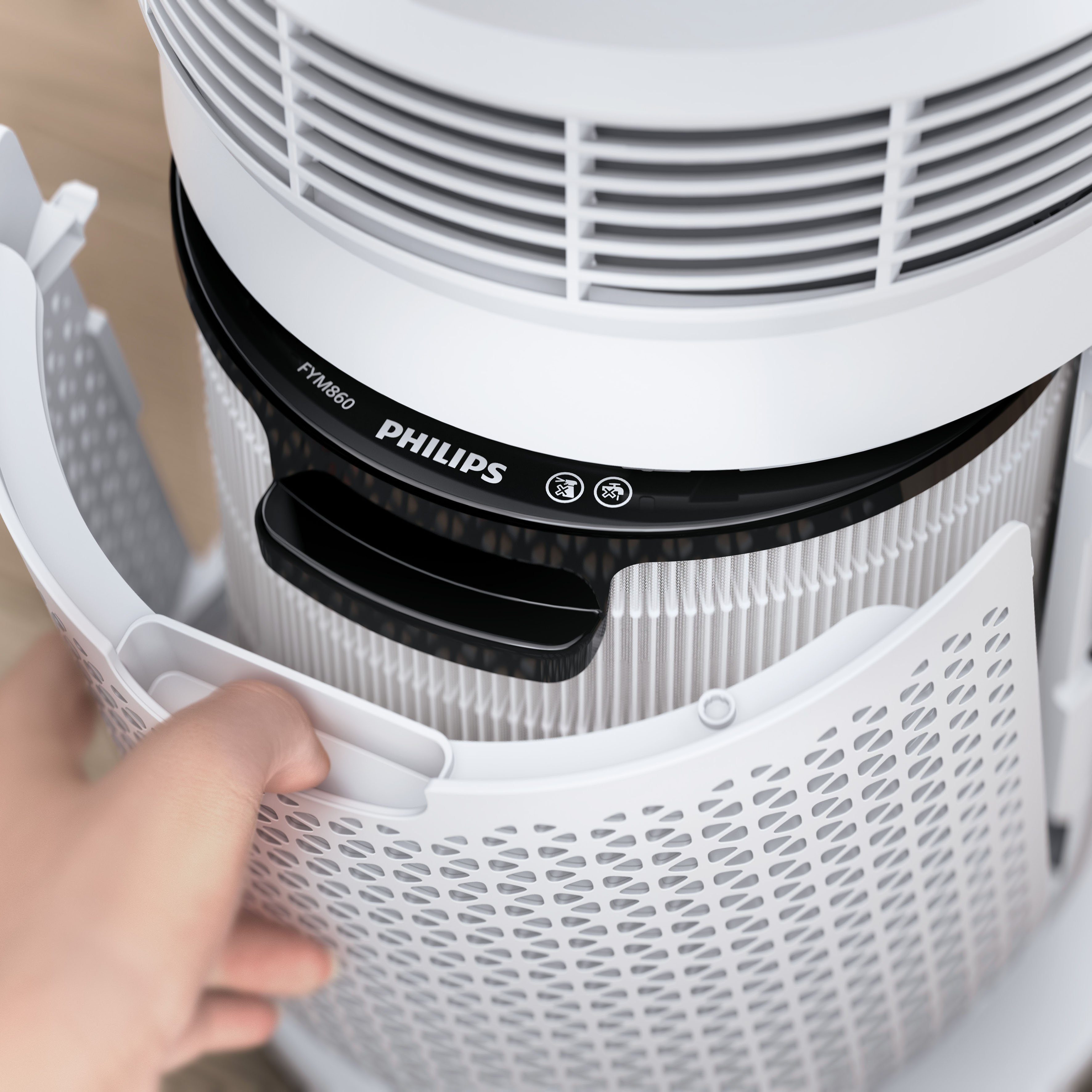 Philips Luftreiniger AMF765/10 Air Performer 7000 Serie, für 70 m² Räume, mit 2-in-1 mit Kühlfunktion, für Allergiker geeignet